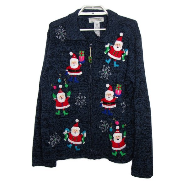 Tiara Sweaters - Tiara International - Santa "Ugly Sweater" - Large